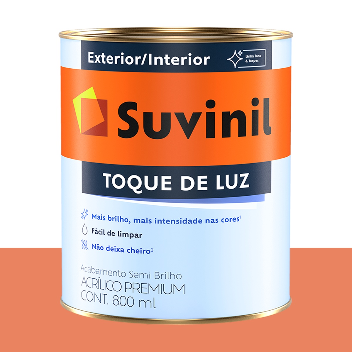 Tinta Acrílica Semi Brilho Suvinil Begônia Alaranjada 800 ml