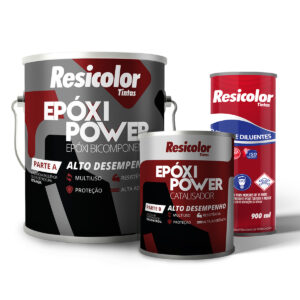 Kit Tinta Epóxi Bi-Componente Branco Resicolor 3,6L + Diluente Resicolor 900 ml