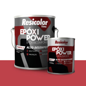 Kit Tinta Epóxi Bi-Componente Vermelho Segurança Resicolor 3,6L