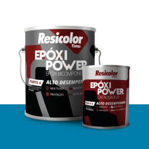Kit Tinta Epóxi Bi-Componente Azul Segurança Resicolor 3,6L